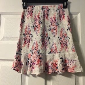O. Vianca Floral Ruched Mini Skirt